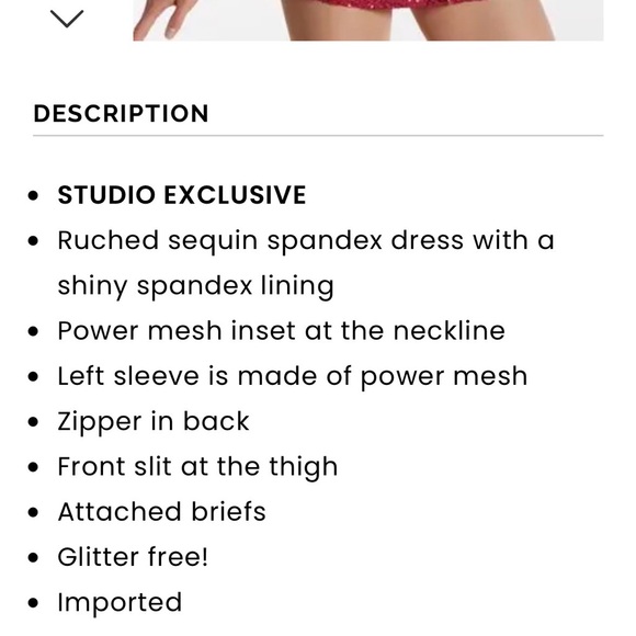 Weissman Jazz Costume, Red Sequin Long Sleeve Dress, XS or LC - Picture 2 of 10